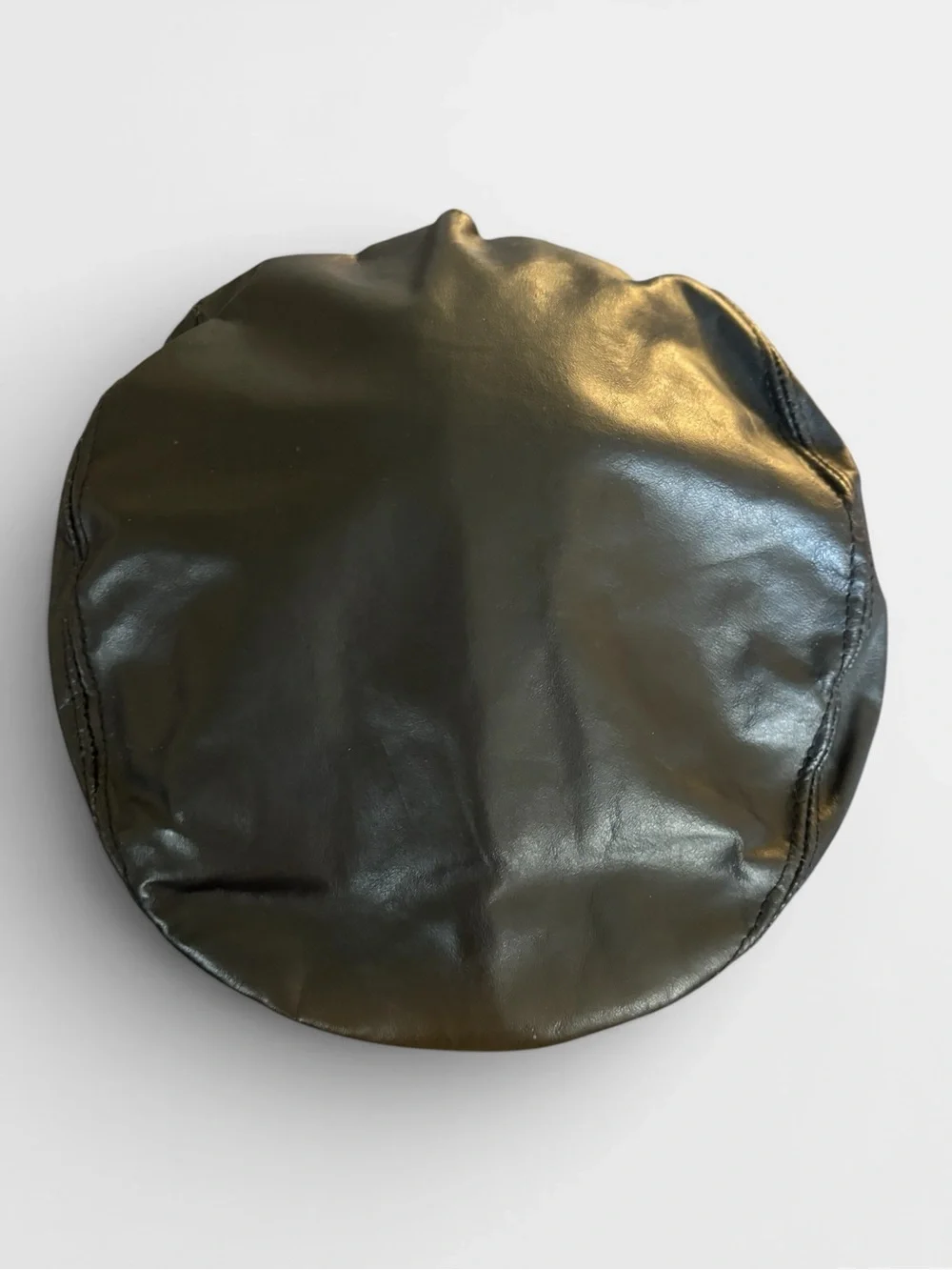 Vintage Seifter Associates Men’s Black Leather Newsboy Bookie Flat Cap Hat